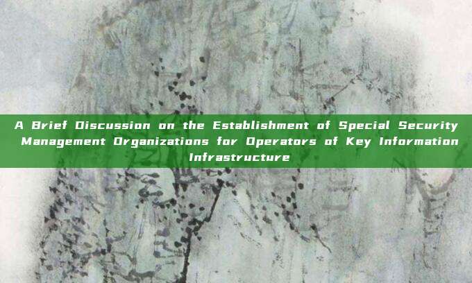 A Brief Discussion on the Establishment of Special Security Management Organizations for Operators of Key Information Infrastructure