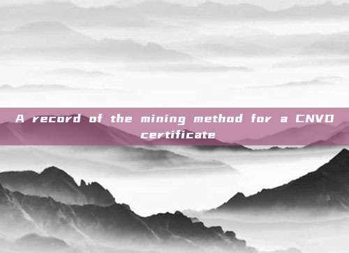 A record of the mining method for a CNVD certificate