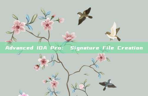 Advanced IDA Pro： Signature File Creation