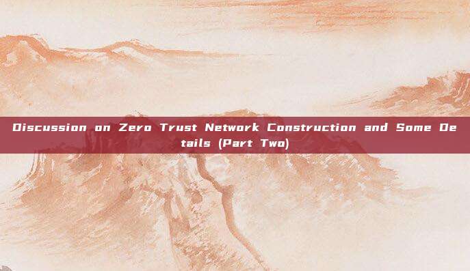 Discussion on Zero Trust Network Construction and Some Details (Part Two)