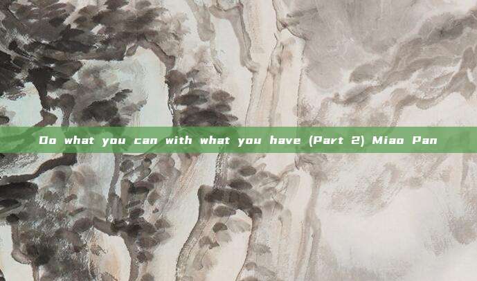 Do what you can with what you have (Part 2) Miao Pan
