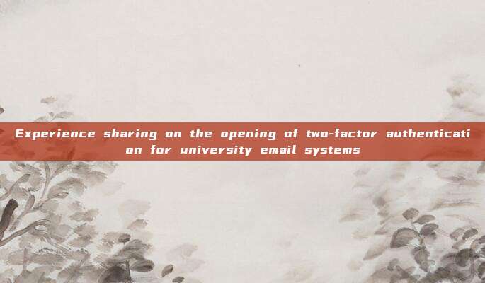 Experience sharing on the opening of two-factor authentication for university email systems