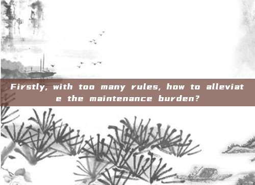 Firstly, with too many rules, how to alleviate the maintenance burden?