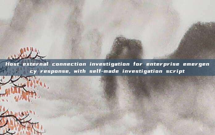 Host external connection investigation for enterprise emergency response, with self-made investigation script