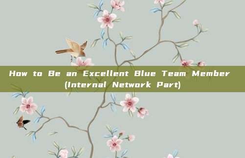 How to Be an Excellent Blue Team Member (Internal Network Part)