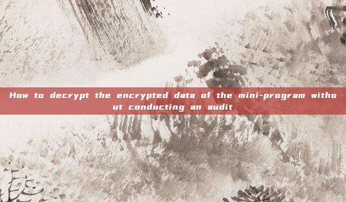 How to decrypt the encrypted data of the mini-program without conducting an audit