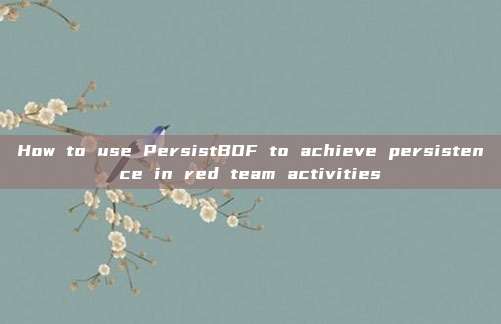 How to use PersistBOF to achieve persistence in red team activities