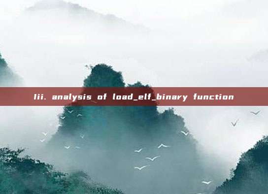 Iii. analysis of load_elf_binary function