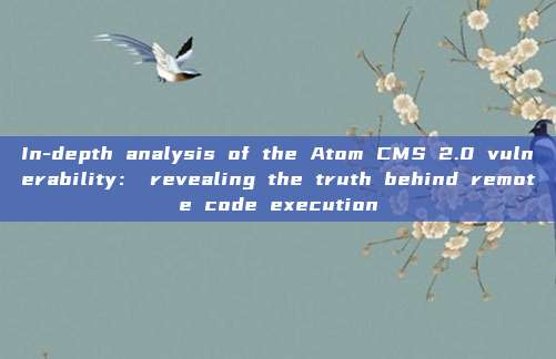 In-depth analysis of the Atom CMS 2.0 vulnerability: revealing the truth behind remote code execution