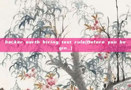 hacker earth hiring test rule(Before you begin...)