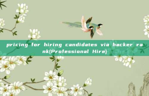 pricing for hiring candidates via hacker rank(Professional Hire)