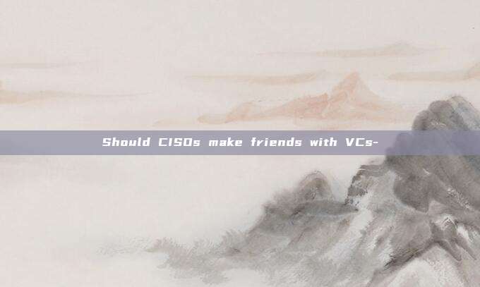 Should CISOs make friends with VCs-